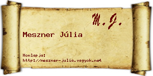 Meszner Júlia névjegykártya